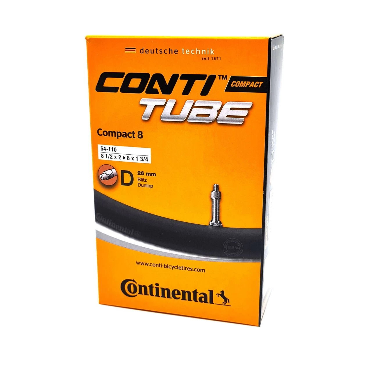 Continental - Schlauch Compact 8 26mm Blitzventil 1 Continental - Schlauch Compact 8 26mm Blitzventil
